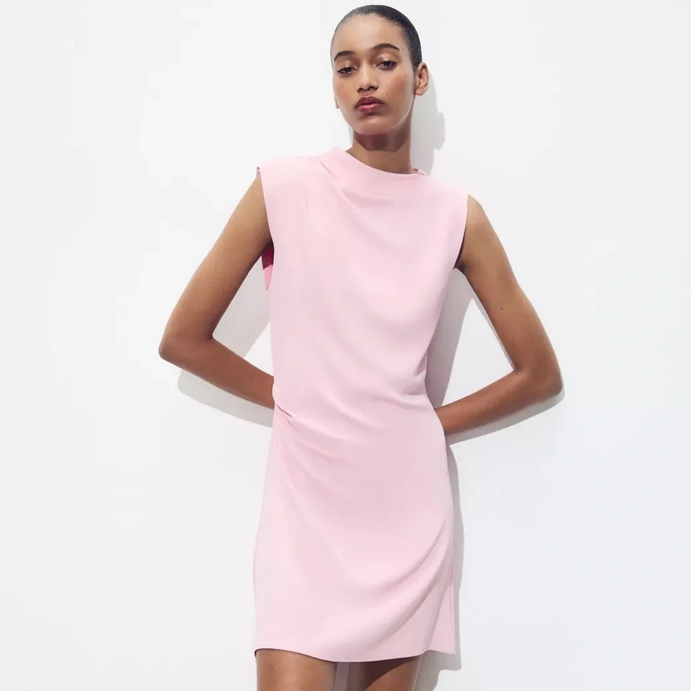 Zara | Dresses | Nwt Zara Crepe Mini Dress Pink Sleeveless Dress Size  Medium Ref 32832462 | Poshmark
